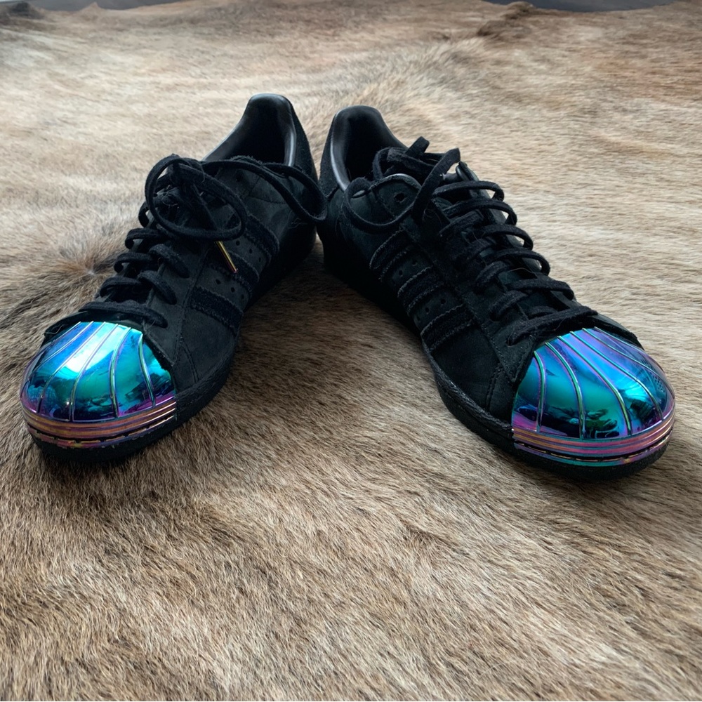 Size 6.5 - Adidas Superstar - iridescent metal toe sneakers